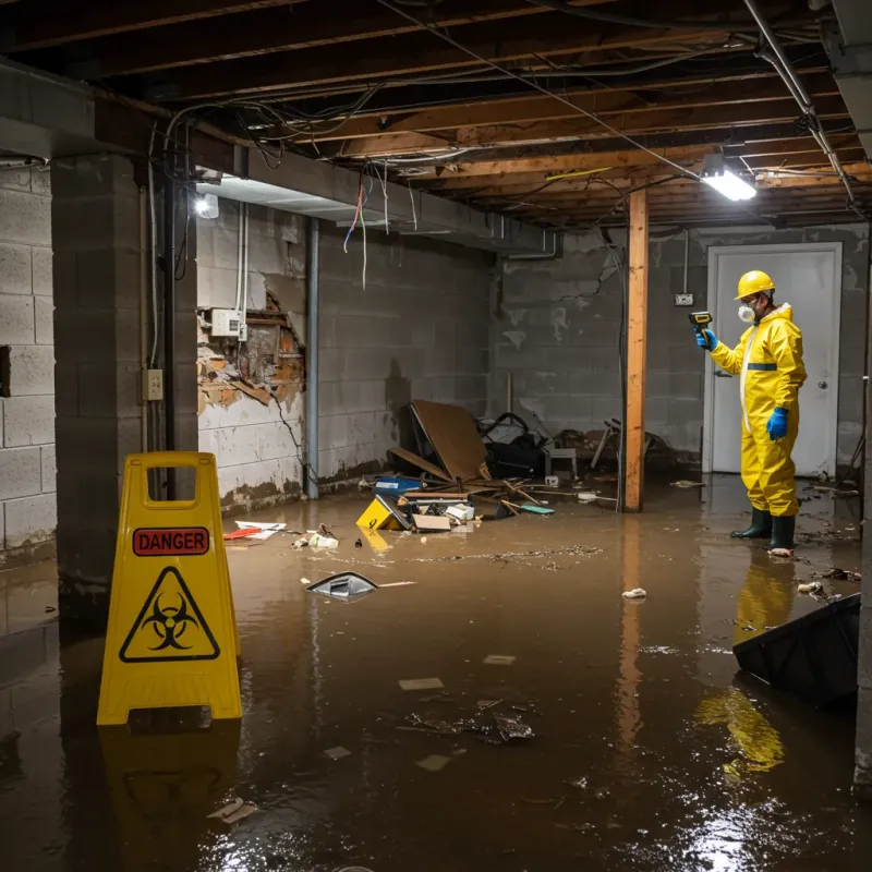 Flooded Basement Electrical Hazard in Cordell, OK Property